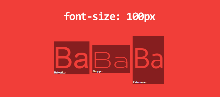 不同的font-family，相同的font-size, 结果高度不同